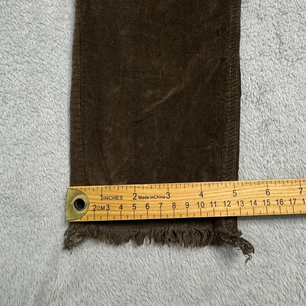 Free‎ People Brown Corduroy Button Fly Cropped Jeans Women's Tag Size 28